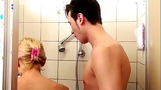 German Step-Mom help Son in Shower with an increment of Seduce with reference to Fuck